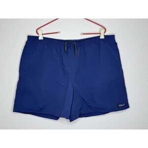 Patagonia Shorts Mens 2XL XXL Blue 4.5” Lined Baggies Elastic Waist Run Gym Hike